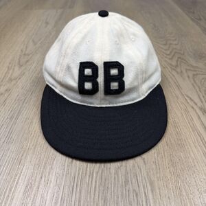 Ebbets Field Flannels Hat Cap Strap Back Babe Ruth One Size White Wool Baseball